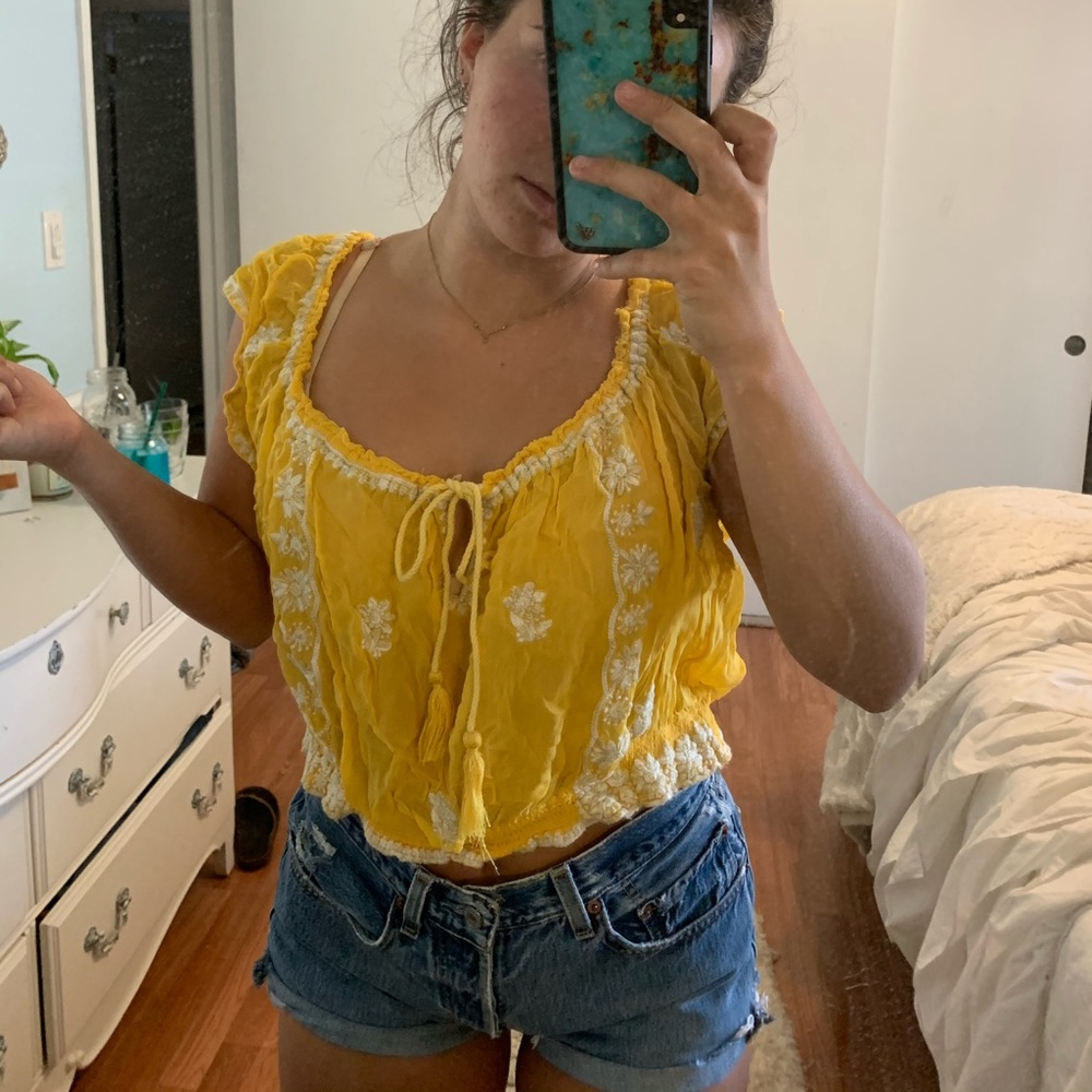 YELLOW FREE PEOPLE SHIRT